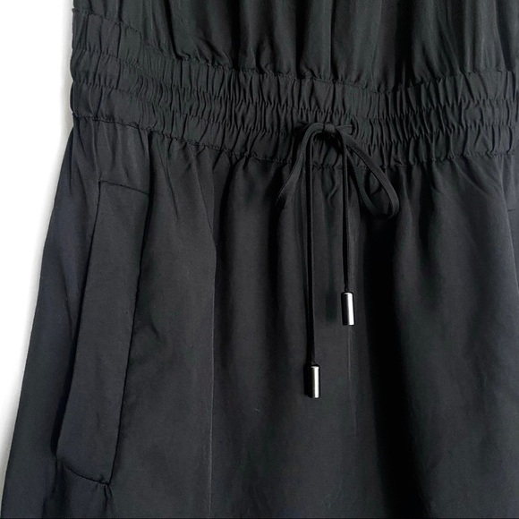 BANANA REPUBLIC Black Smocked Drawstring Dress "Lucia" w/ Pockets - Picture 4 of 9